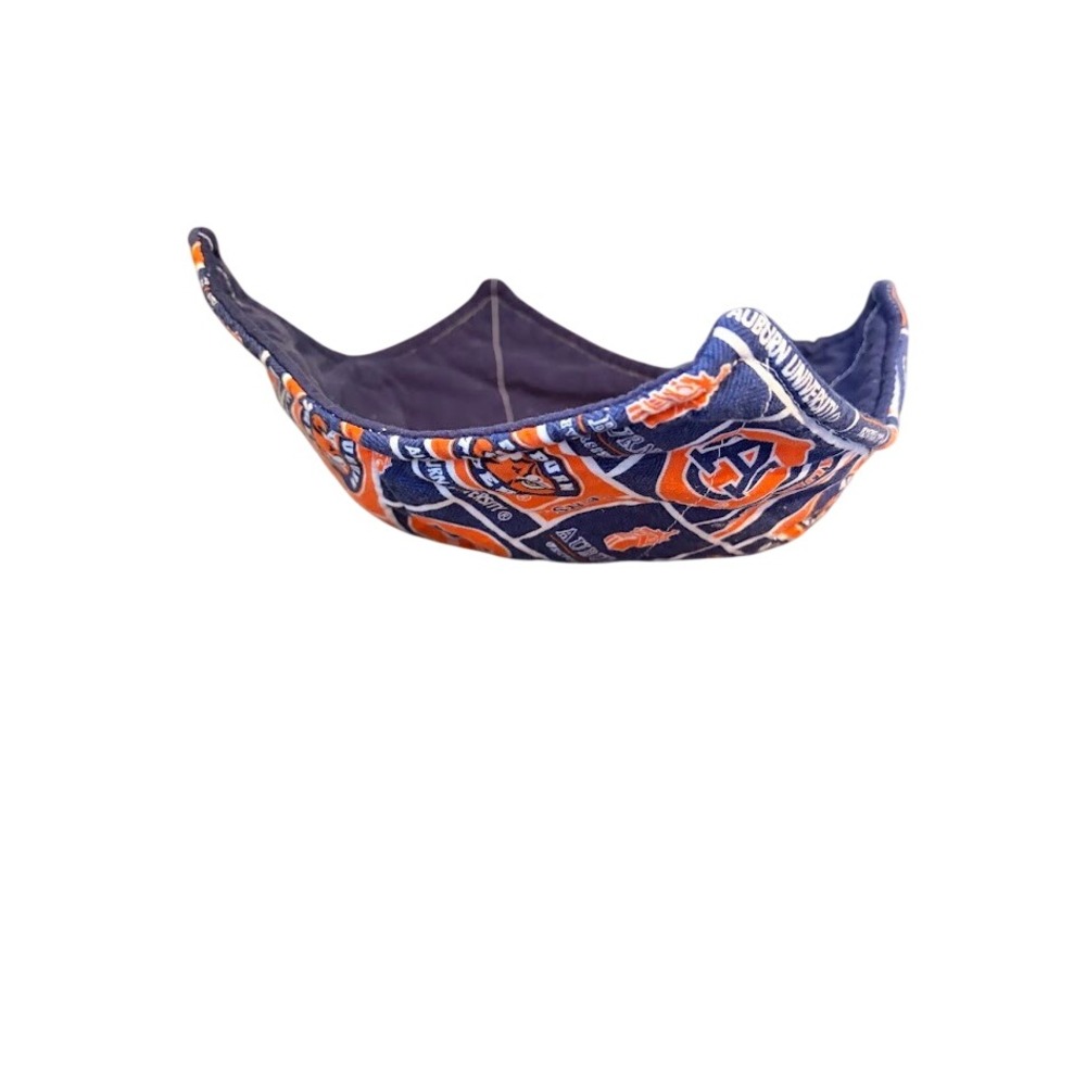 quilted Auburn University Tigers Bowl Fabric bowl set of 2 Navy Orange NCAA